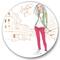 Designart - Trendy Fashion Girl II - Children's Art Metal Circle Wall Art